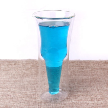 Fancy 200ml double wall borosilicate glass beer water juice liquor cup